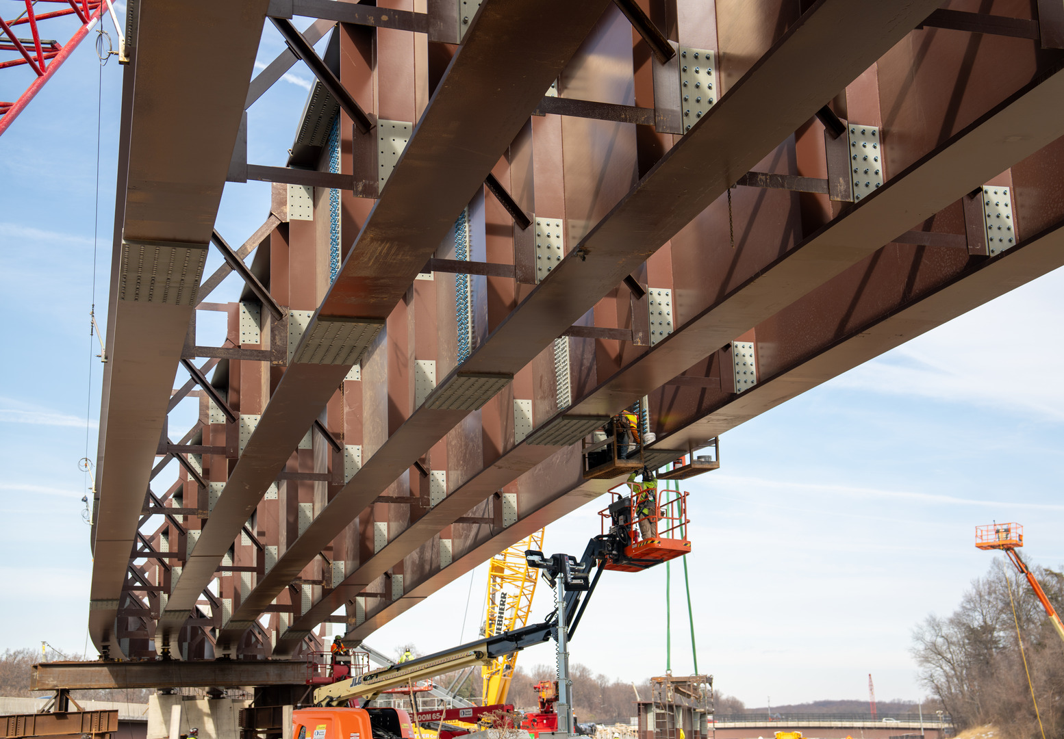 Shirley installed 10 massive girders across interstate 495